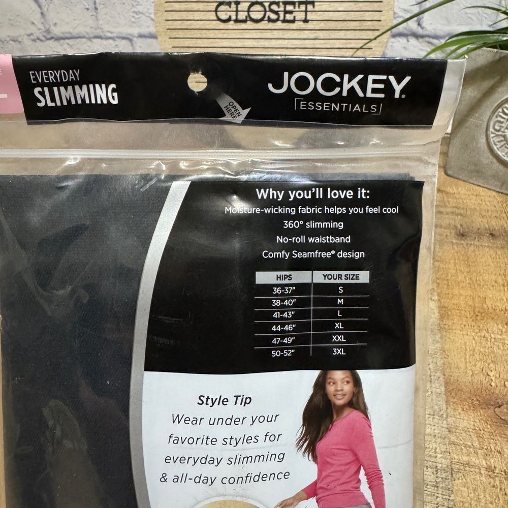 Jockey Essentials black Women's Soft Cool Slimming High Waisted Brief Size S NEW - Picture 2 of 6